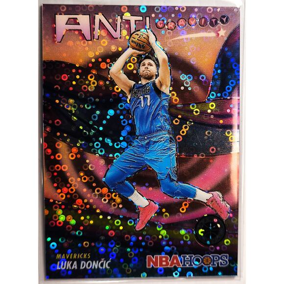 2023-24 NBA Hoops Premium Stock Anti-Gravity LUKA DONCIC #4 Red Disco 79/99 - Picture 1 of 2